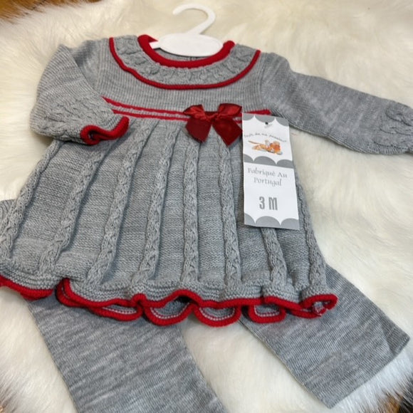 Knitted dress and leggings set